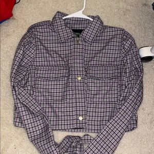 WILD FABLE PLAID BUTTON UP CROPPED JACKET